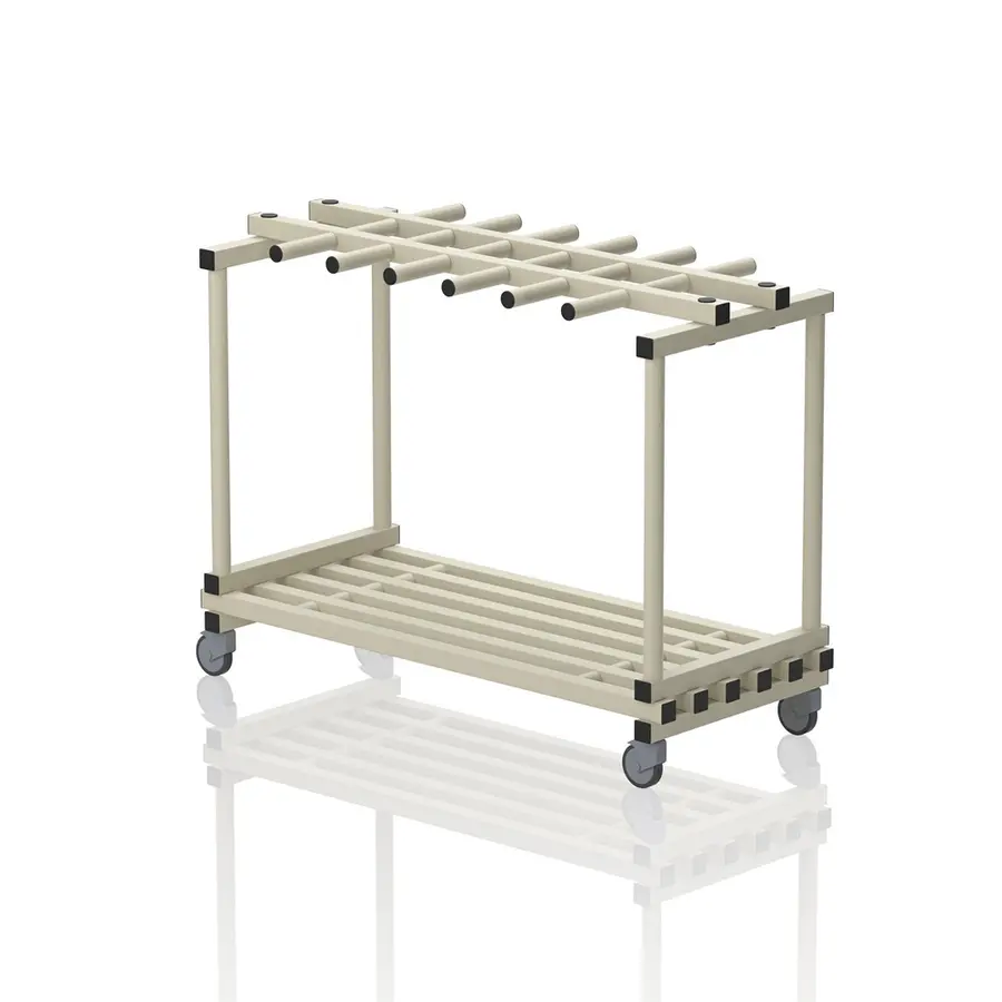 Oppbevaringsvogn med knagger Beige 