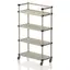 Oppbevaringshylle med hjul | Beige 100x46x176 cm | Flyttbar hylle 
