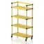 Oppbevaringshylle med hjul | Gul 100x46x176 cm | Flyttbar hylle 