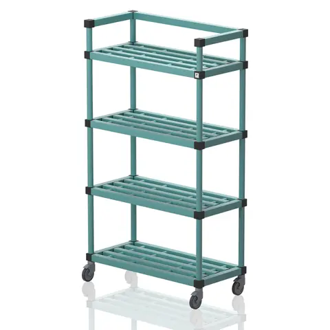 Oppbevaringshylle med hjul 100x46x176 cm | Flyttbar våtromshylle