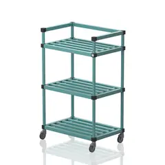 Oppbevaringshylle med hjul | Gr&#248;nn 92x60x148 cm | Flyttbar hylle til v&#229;trom