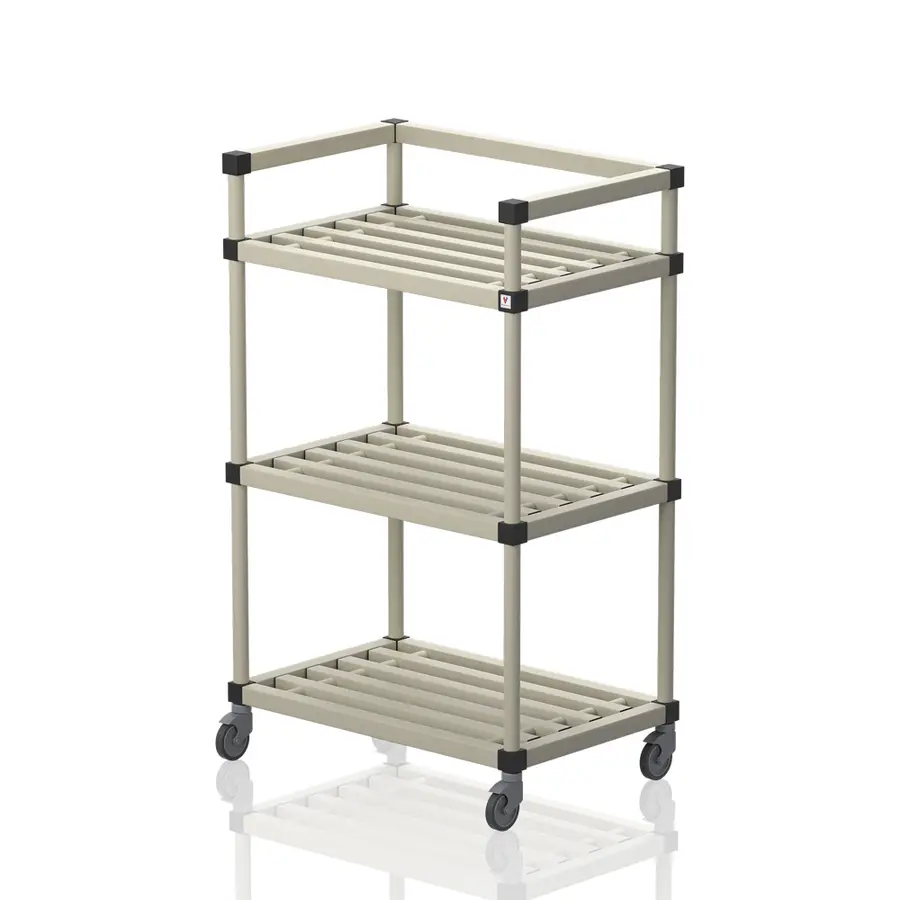 Oppbevaringshylle med hjul | Beige 92x60x148 cm | Flyttbar hylle til våtrom 