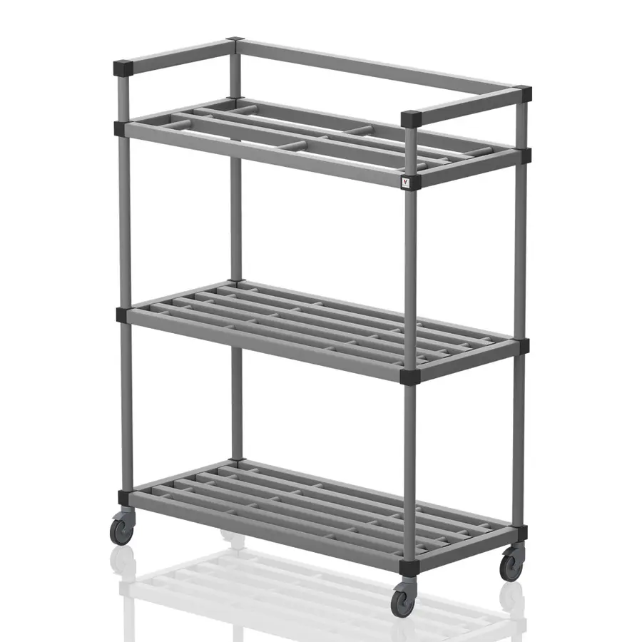 Oppbevaringshylle med kroker | Grå 177 x 138 x 60 cm 