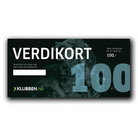 Gavekort kr 100,- | 20 stk Verdikort med skrapefelt
