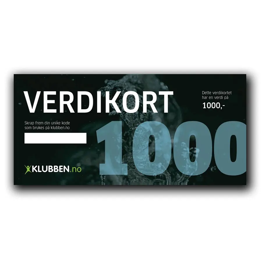 Gavekort kr 1000,- | 10 stk Verdikort med skrapefelt 