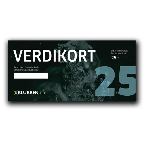Gavekort kr 25,- | 20 stk Verdikort med skrapefelt