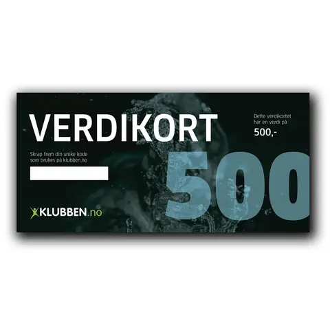 Gavekort kr 500,- | 10 stk Verdikort med skrapefelt