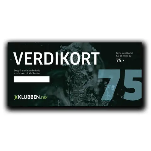 Gavekort kr 75,- | 20 stk Verdikort med skrapefelt
