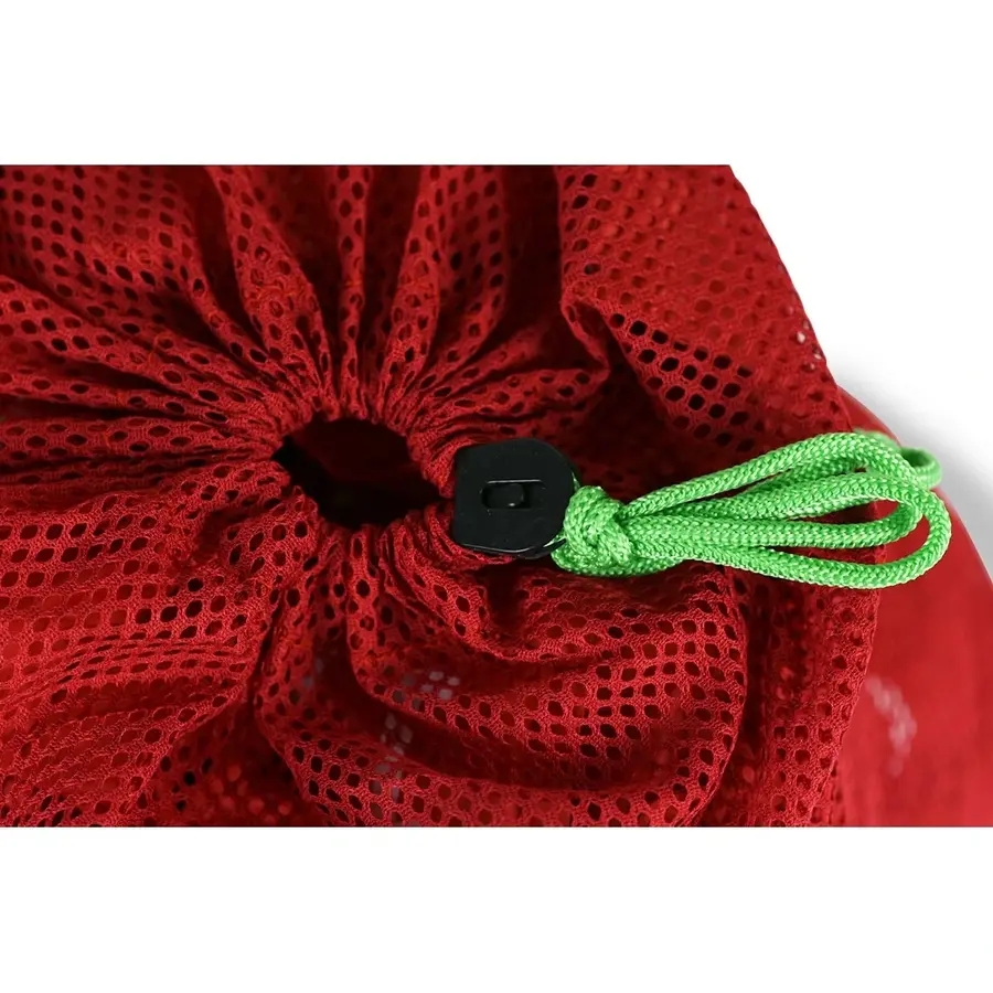 Erteposer tallsett 0-100 i nettingpose Røde erteposer med trykk på begge sider 