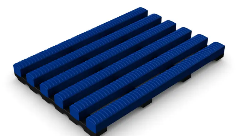 Sklisikker Våtromsmatte Heronrib 10 x 1 m | Blå 