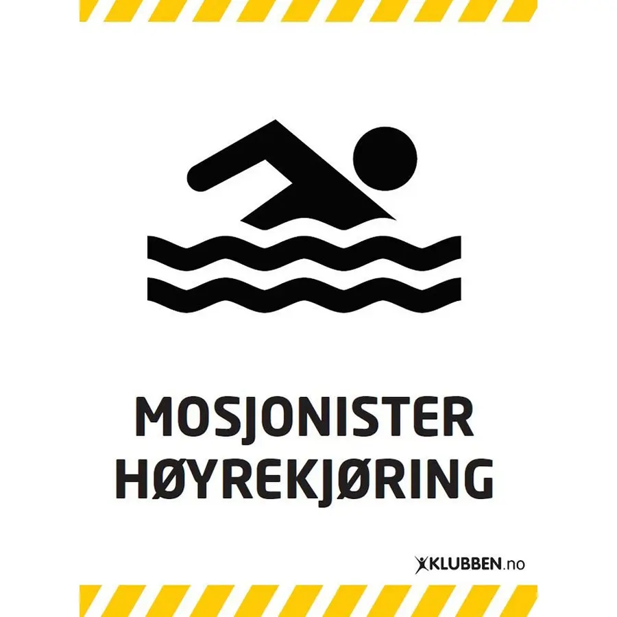 Skilt A3 - Mosjonister - Høyrekjøring Hvitt skilt med svart tekst 