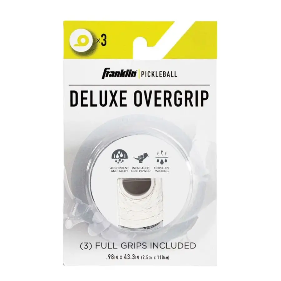 Overgrip Franklin Sports Deluxe Hvit 3 stk. | Økt grepskomfort 