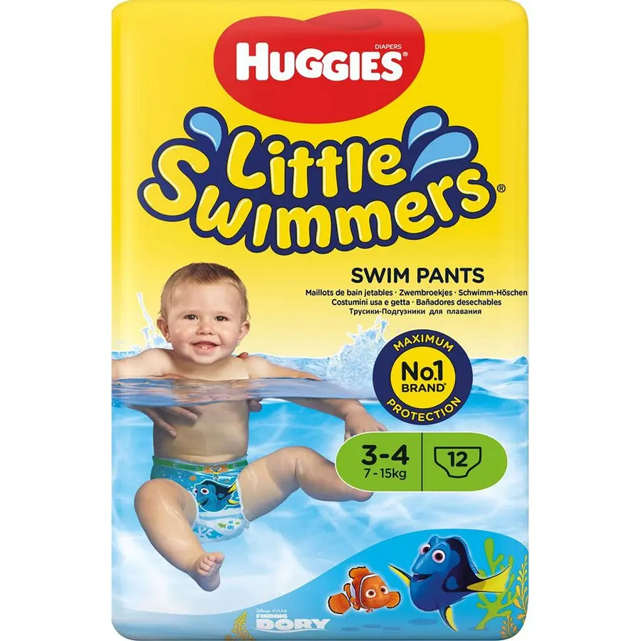 Bleie Huggies - Badebleie/Svømmebleie Str. 7-15 kg / 96 bleier 