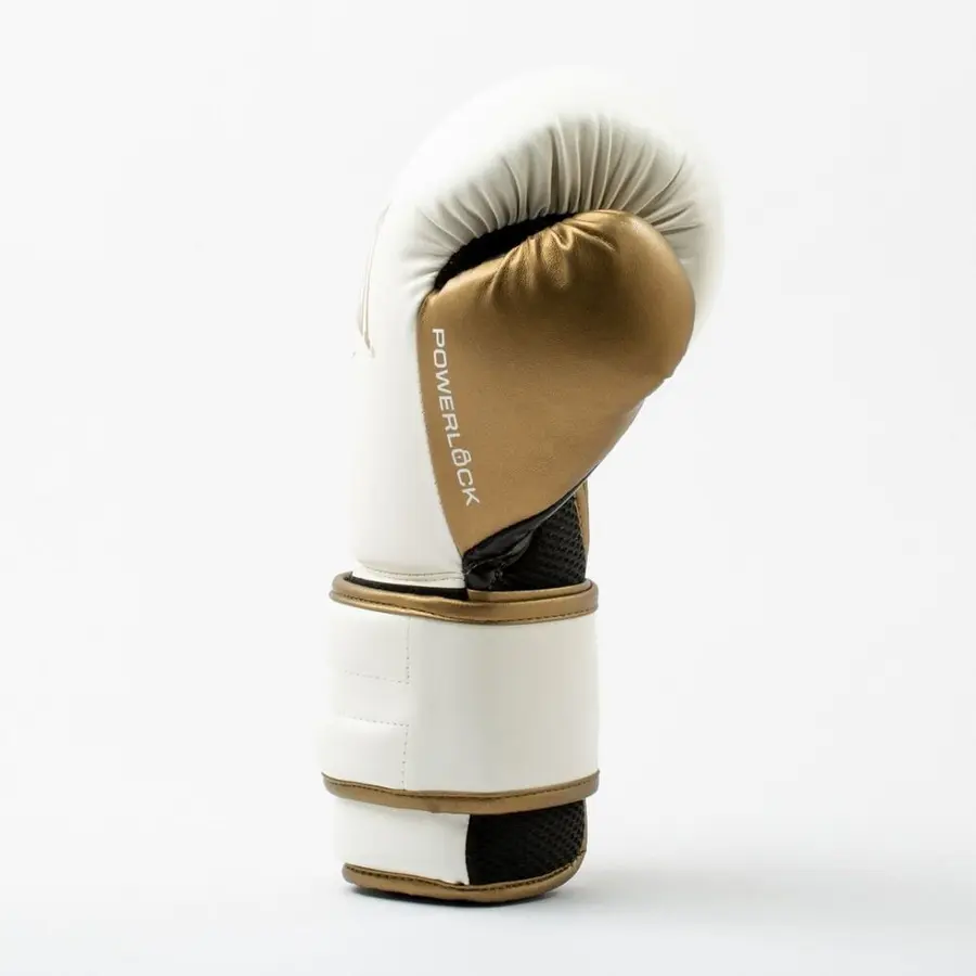 Boksehansker Powerlock 2R 12 oz Treningshansker | Allsidig | Hvit/Gull 
