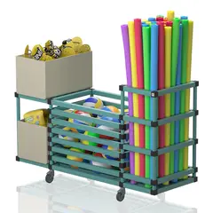 Multi utstyrsvogn med 2 rom og 2 hyller Oppbevaringsvogn til svømmehall