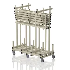 Oppbevaring til 10 innslagstavler |Beige Tralle for touchpads