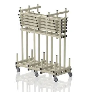 Oppbevaring til 10 innslagstavler |Beige Tralle for touchpads