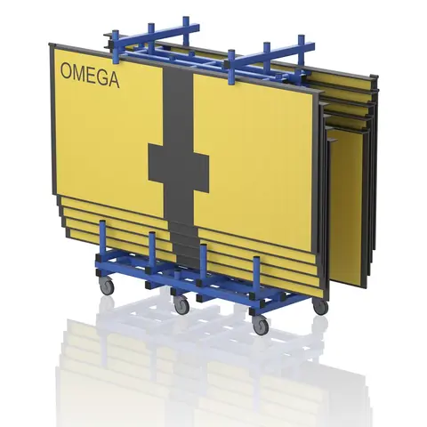 Vogn til 10 innslagstavler Oppbevaring for innslagsplater