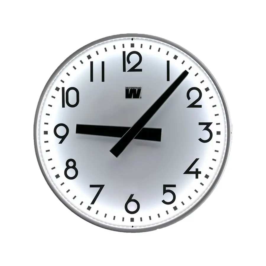 Klokke til utendørs bruk | Analog 40 cm LED belysning | GPS 230VAC | Veggmontert 
