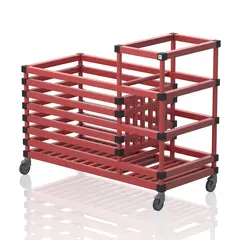 Multi utstyrsvogn med 2 rom R&#248;d oppbevaringsvogn til sv&#248;mmehall