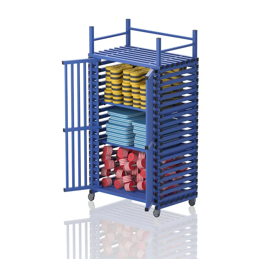 Oppbevaringsskap med topphylle XL Blå | 126 x 76 x 227 cm (BxDxH) 