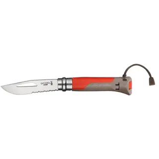 Opinel N&#176;08 Outdoor Foldekniv | R&#248;d Solid lommekniv for hverdagsturene