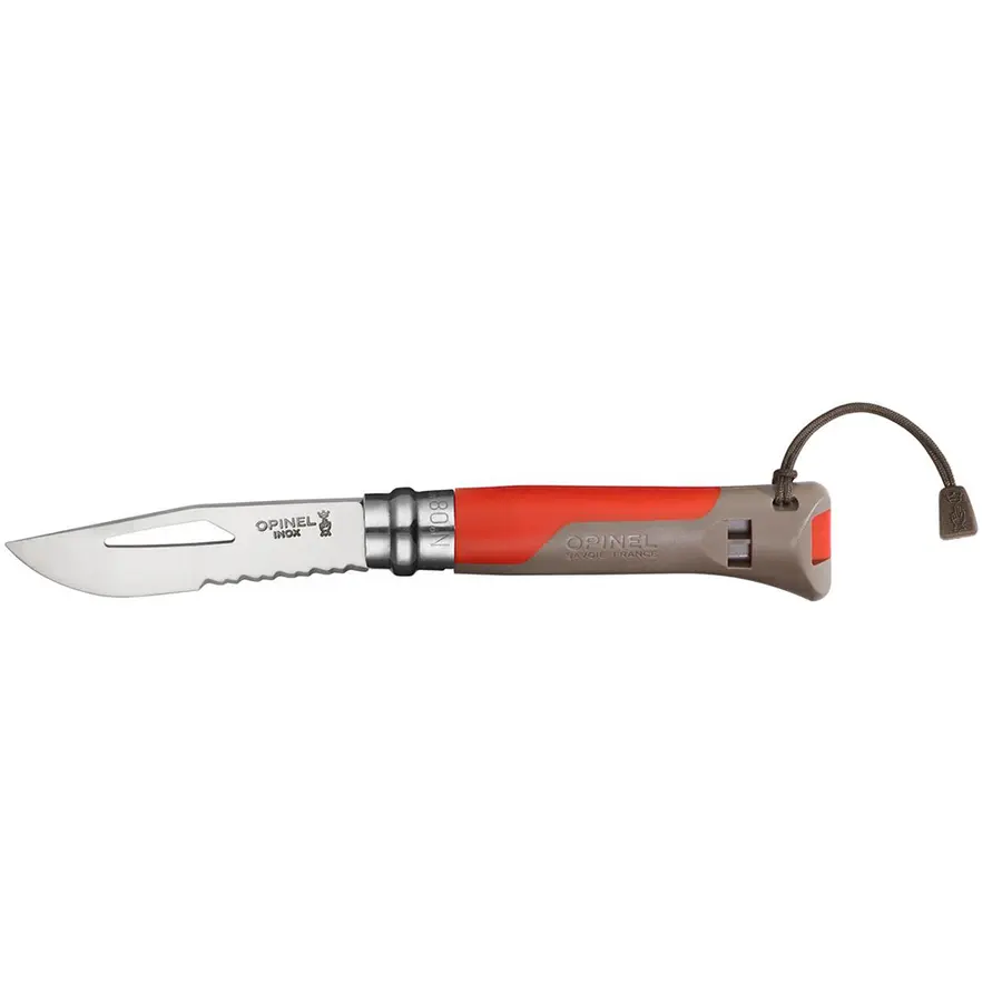 Opinel N°08 Outdoor Foldekniv | Rød Solid lommekniv for hverdagsturene 