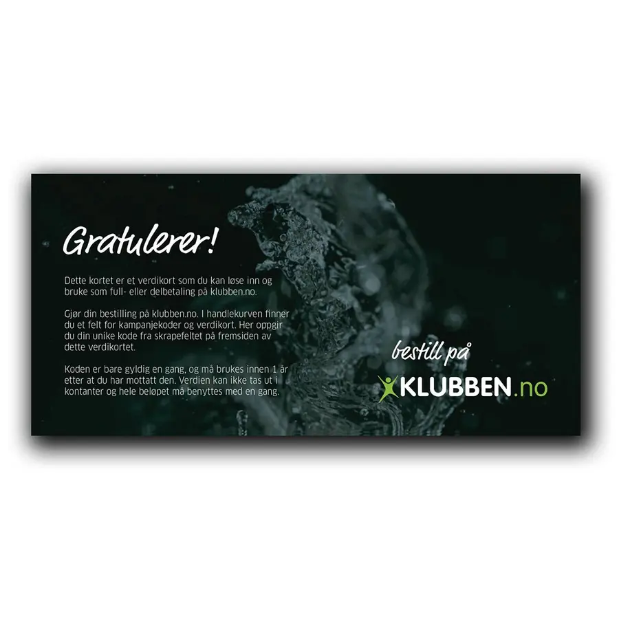 Gavekort kr 250,- | 10 stk Verdikort med skrapefelt 