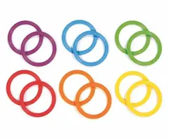 Gymnastikkringer 18 cm 12 flate ringer i forskjellige farger