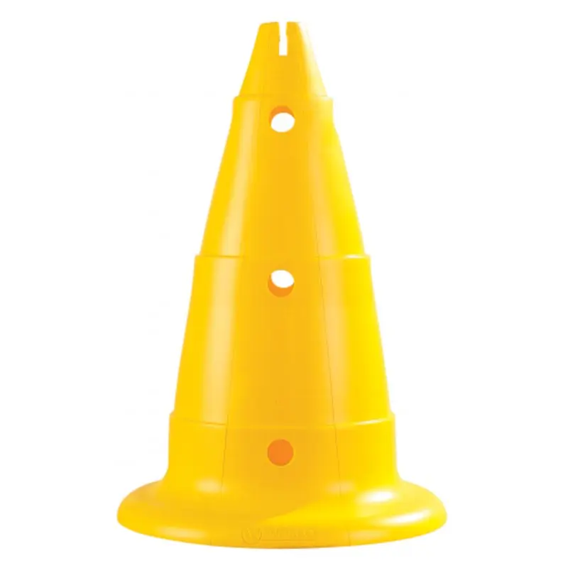 Markeringskjegler med hull | 50 cm 2 stk gule kjegler 