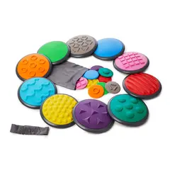 Gonge Taktilt Spill | Maxipakke 10 store og 10 små taktile skiver