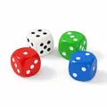 Terninger til lek og spill 4 stk | 1,5 cm fargerike terninger