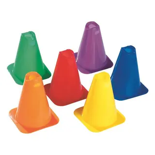 Markeringskjegler Mini Fleksible | 16 cm 6 stk | Assorterte farger