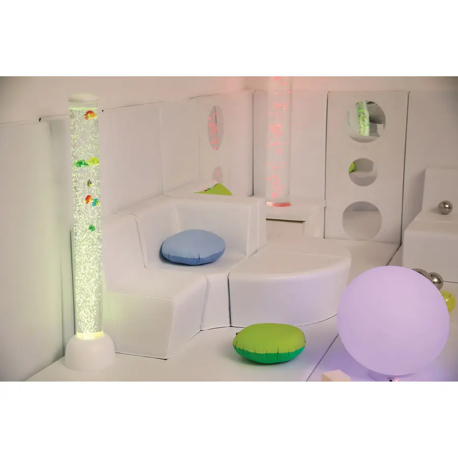 Boblerør med fisker | Høyde 105 cm 10 cm i diameter med hvit base 