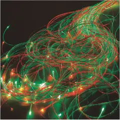 Fiberoptikk 100 flerfargede tråder 200 cm | med lyskilde